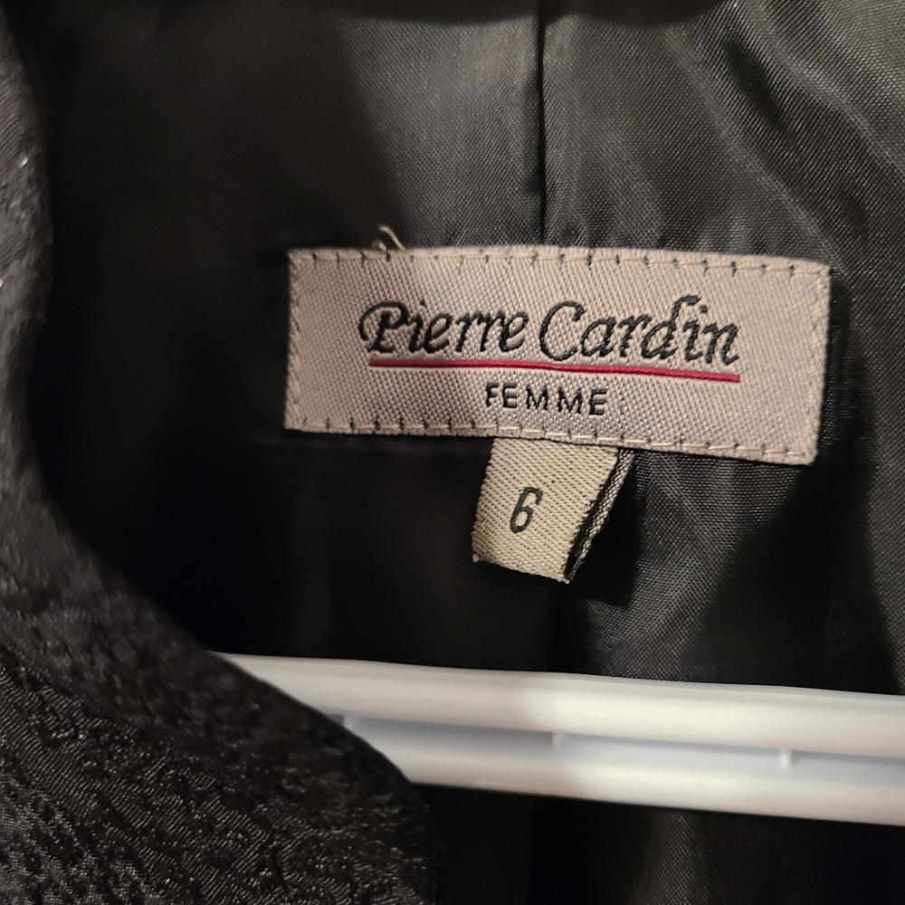 🌟Pierre Cardin Vintage Black Textured Shimmer Blazer Size 6 - Picture 3 of 9